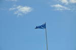Det skotske flag vajer
